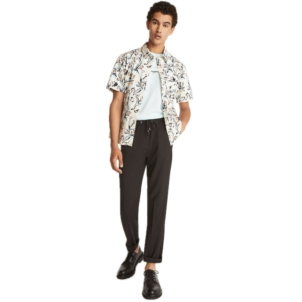 NWOT The Kooples “ECRU COTTON SHIRT WITH FLORAL PRINT”